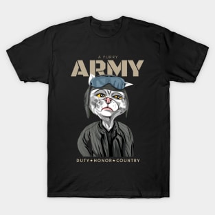 A Furry Army Cat T-Shirt